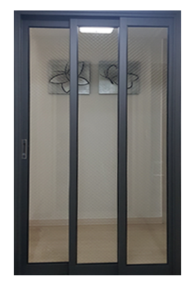 3연동 도어 중문(50바/램핑/망입강화/오픈형)