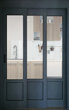 3연동 도어 중문(50바/램핑/투명강화/고시형)