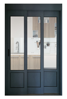 3연동 도어 중문(50바/램핑/투명강화/고시형)