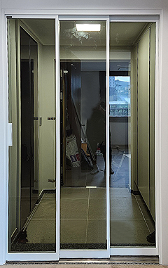 연동 도어 중문(초슬림 19바/도장/다크그레이강화/오픈형)