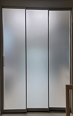 연동 도어 중문(초슬림 19바/도장/투명샤틴강화/오픈형)