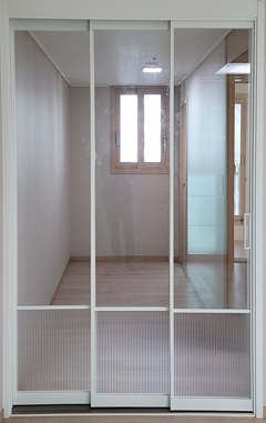 3연동 도어 중문(초슬림 19바/도장/유리고시/고시형)