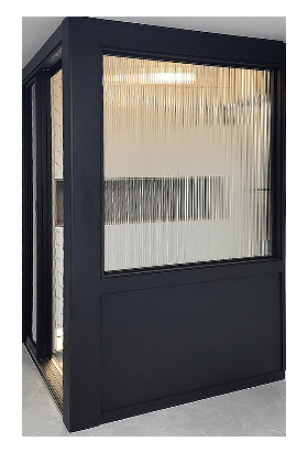 ㄱ자 파티션 중문(초슬림 19바/도장/브론즈강화/오픈형)