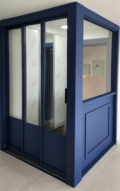 ㄱ자 파티션 중문(50바/램핑/투명강화/오픈형)